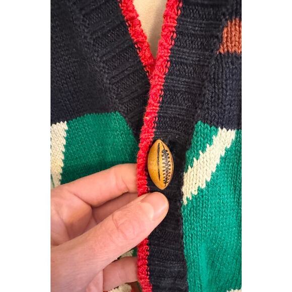 Vintage 80s/90s Eagle Eye Sweater Vest Football Hand Knit Size M - Picture 4 of 8
